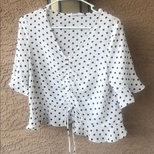 Black and white polka dot top